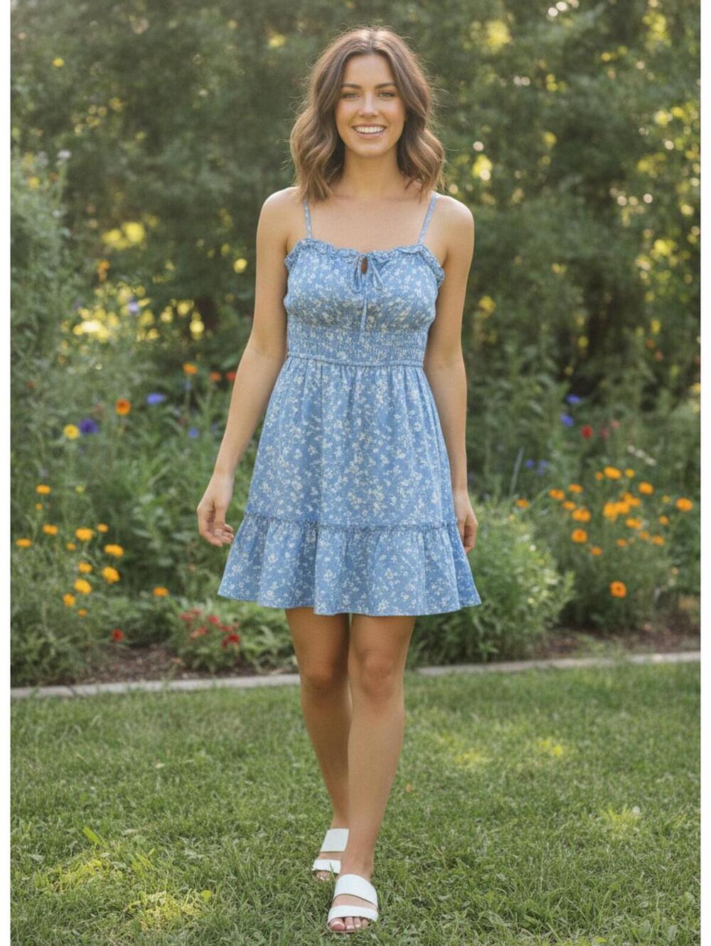 June & Hudson Floral Summer Dress Vacation Beach Large